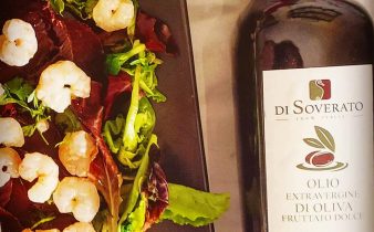 Bresaola e gamberetti con olio Evo Bio di Soverato