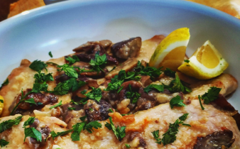 Scaloppina ai funghi al profumo di limoni
